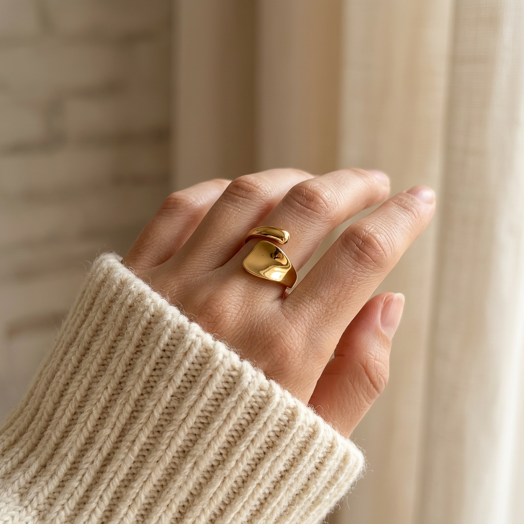 Gold Wave Wrap Ring