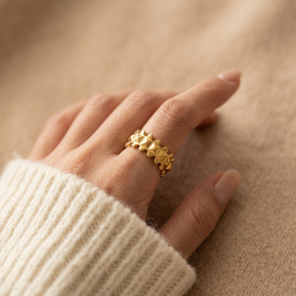 Studded Gold Ring