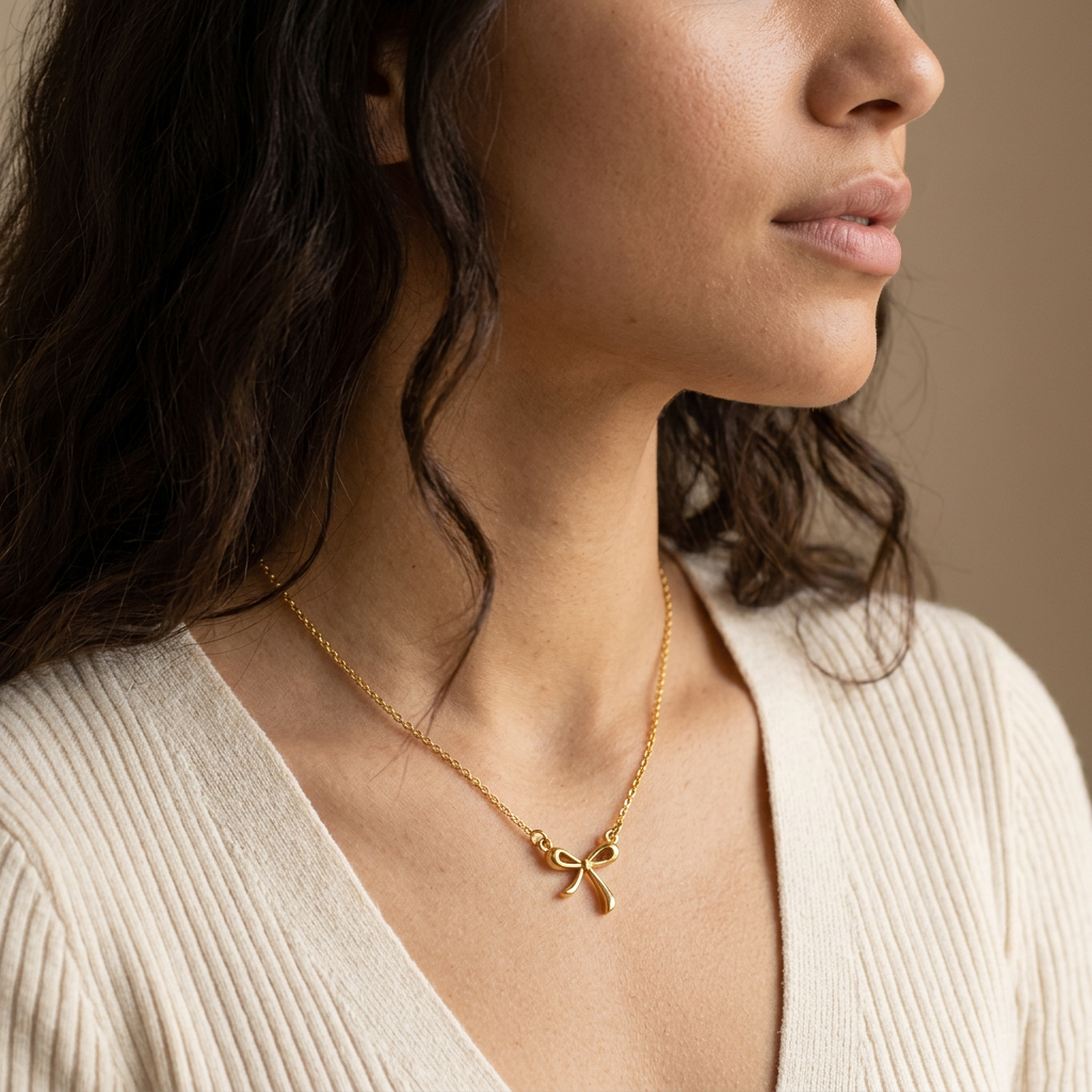 Bow Gold Necklace