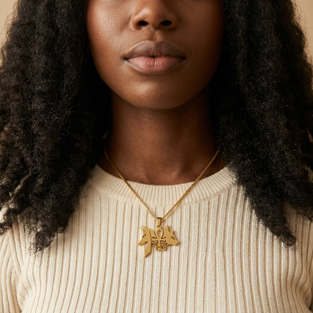 Anubis Ankh Gold Necklace