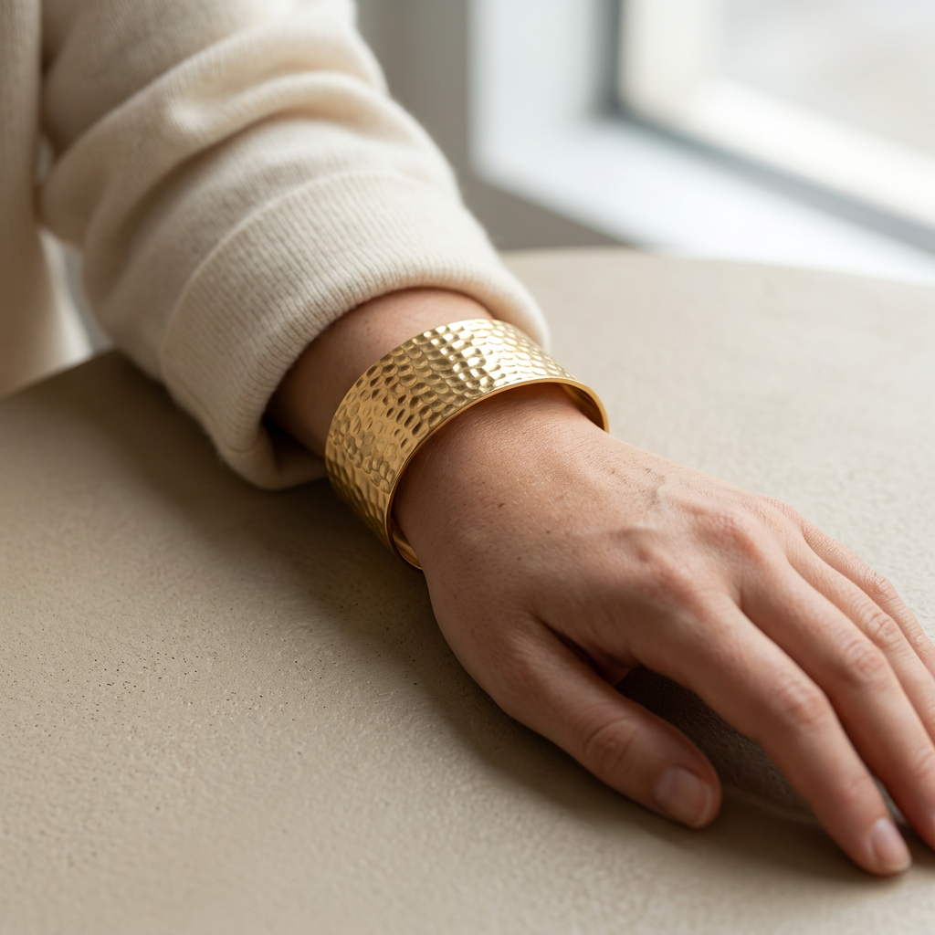 Dented Gold Cuff