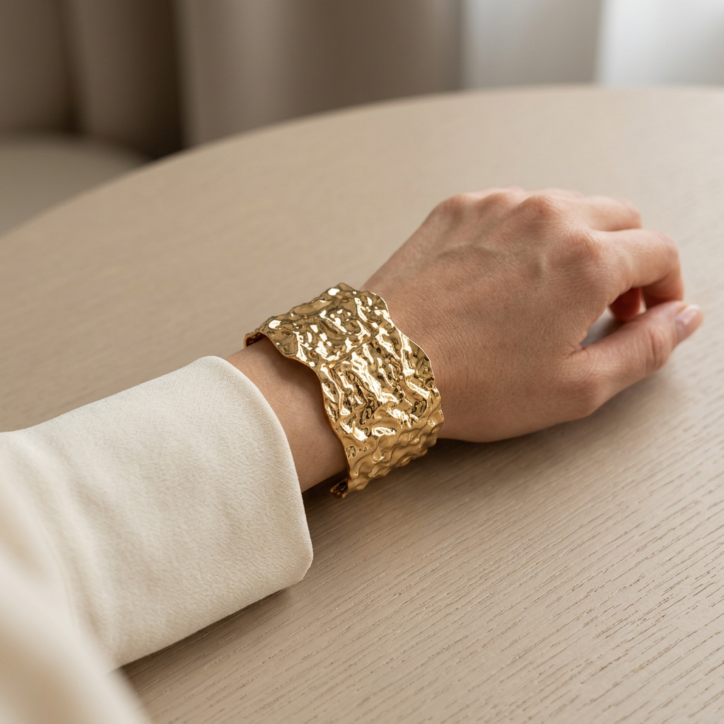 Wrinkle Gold Cuff