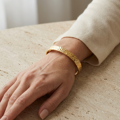 Dainty Wrinkled Gold Bangle
