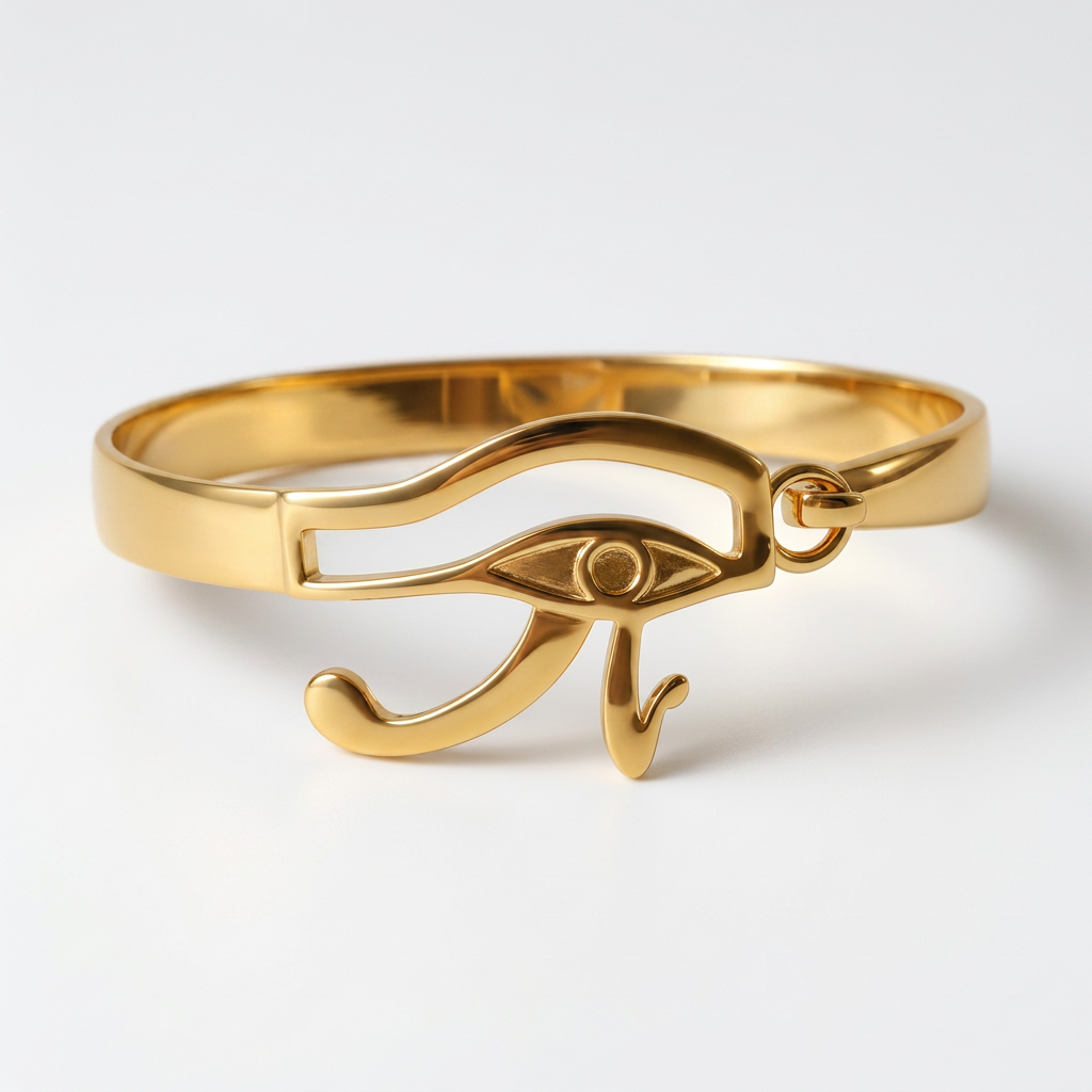 Eye of Horus Gold Bangle