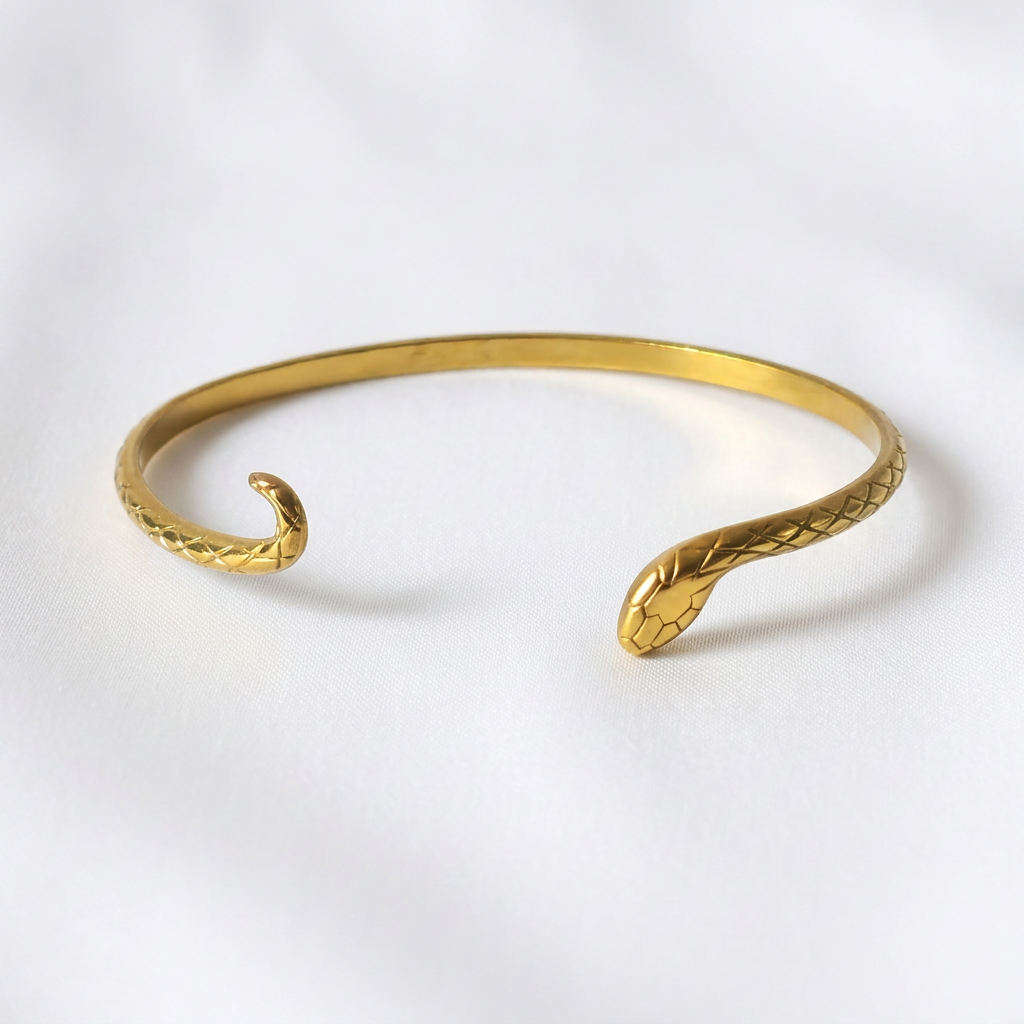 Snake Gold Bangle