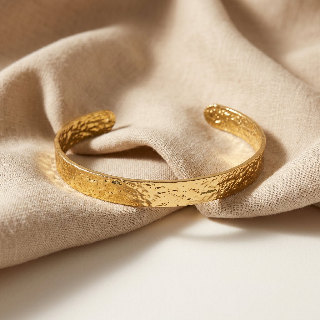 Dainty Wrinkled Gold Bangle