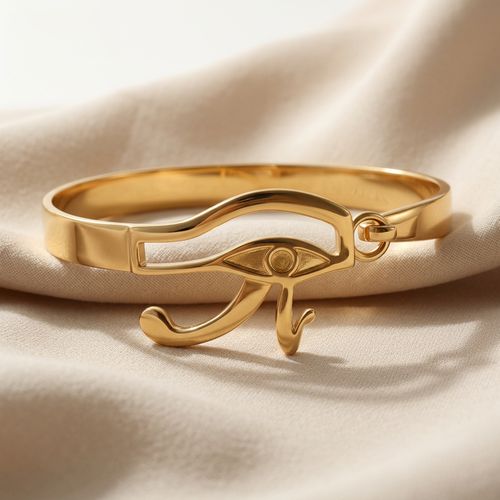 Eye of Horus Gold Bangle