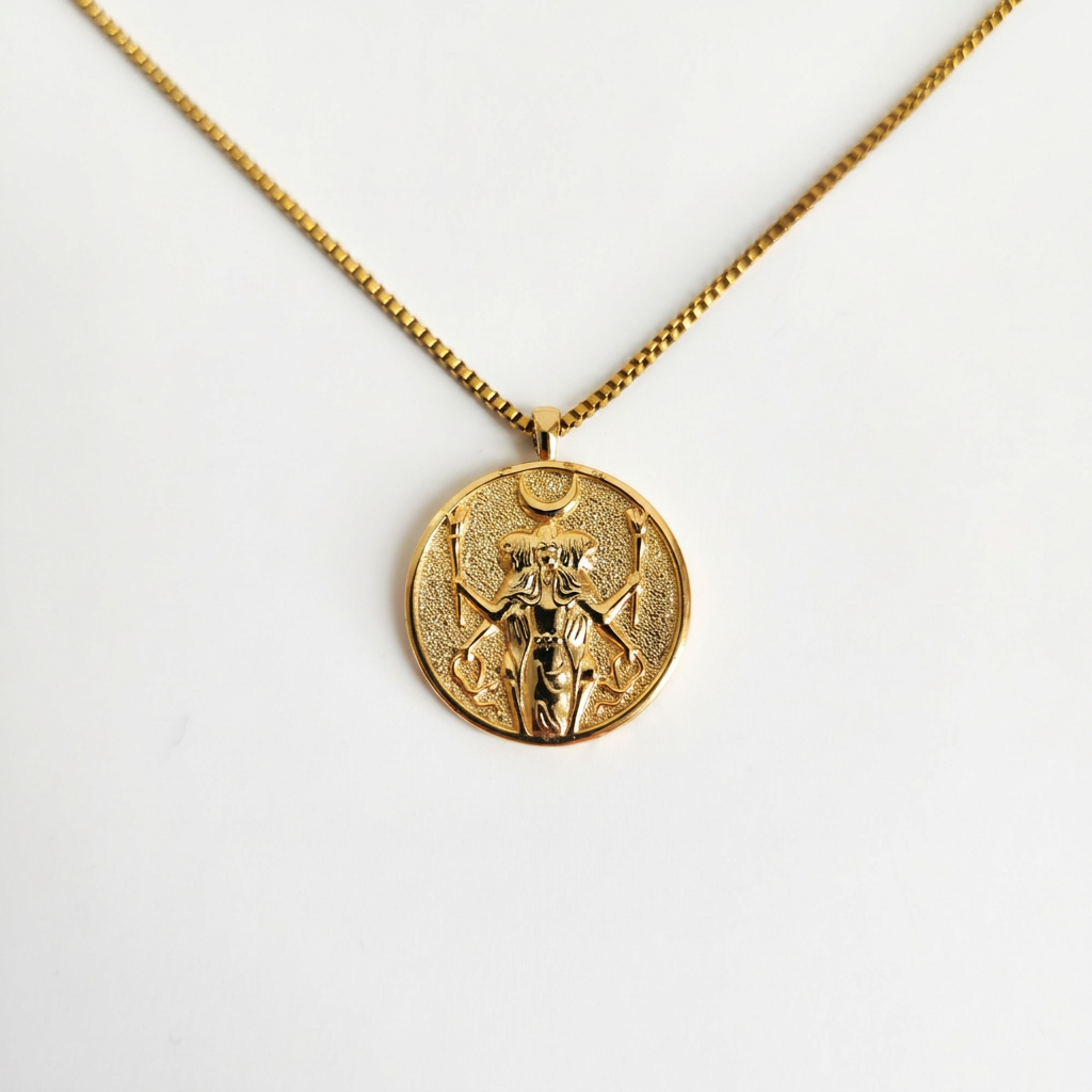Hecate Coin Gold Necklace