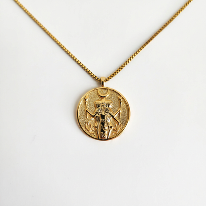 Hecate Coin Gold Necklace