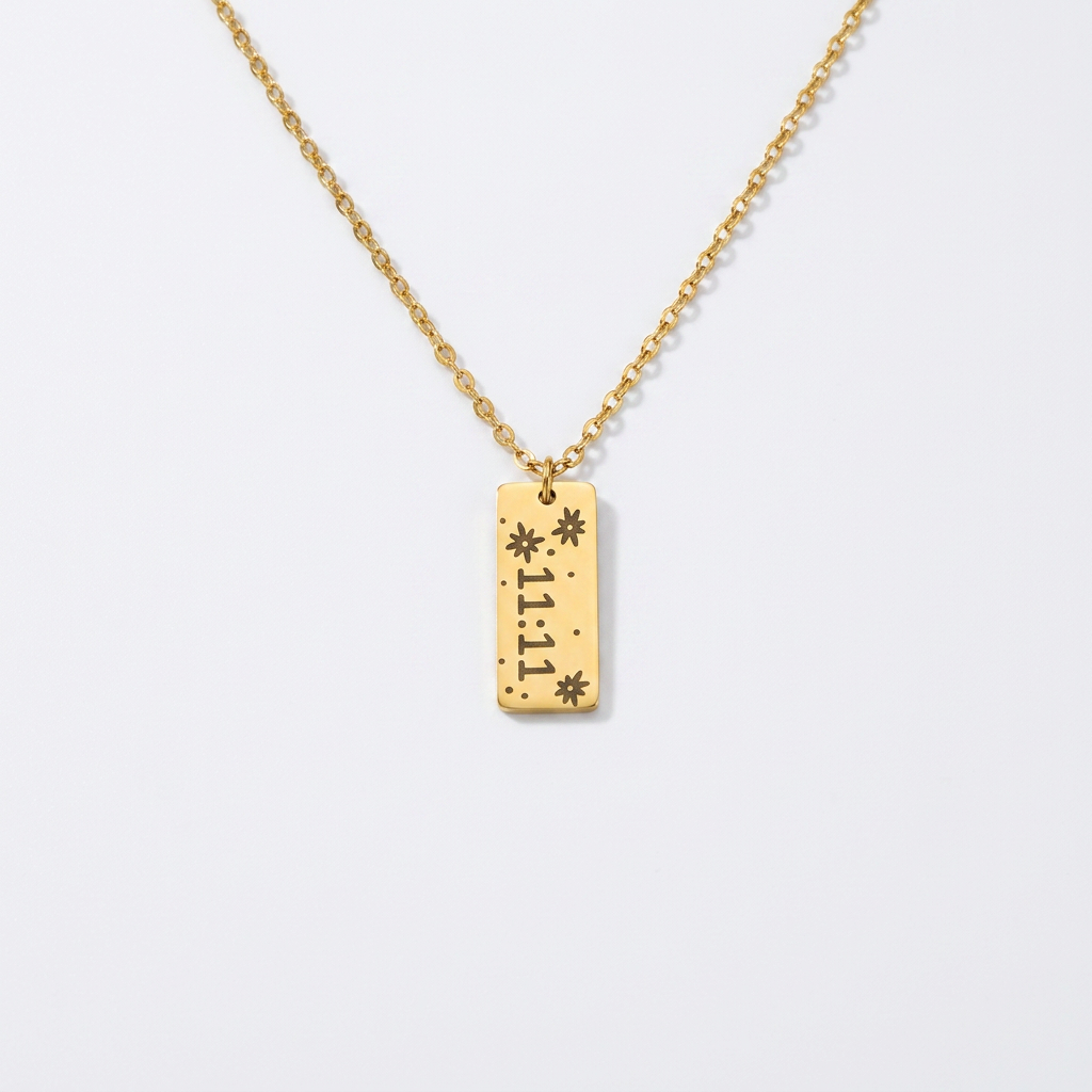 11:11 Star Gold Bar Necklace