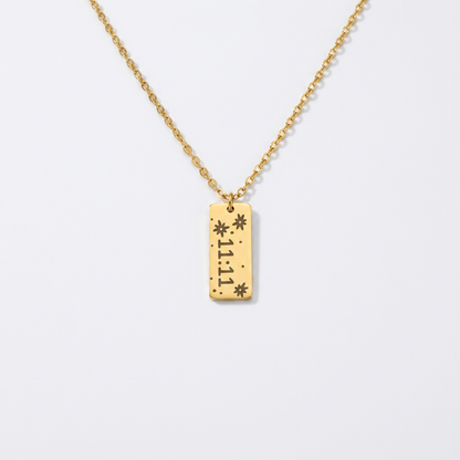 11:11 Star Gold Bar Necklace