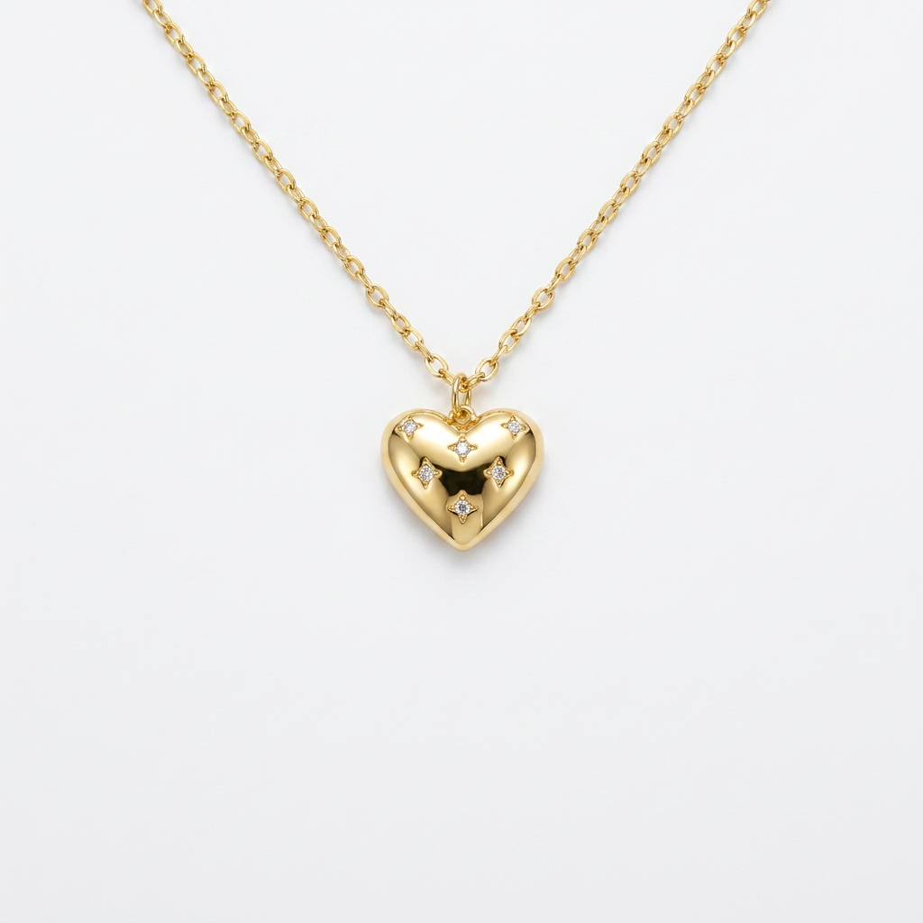 Dainty Heart Gold Necklace
