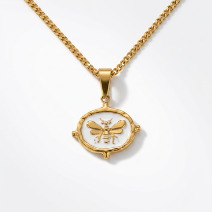 Enamel Bumblebee Gold Necklace