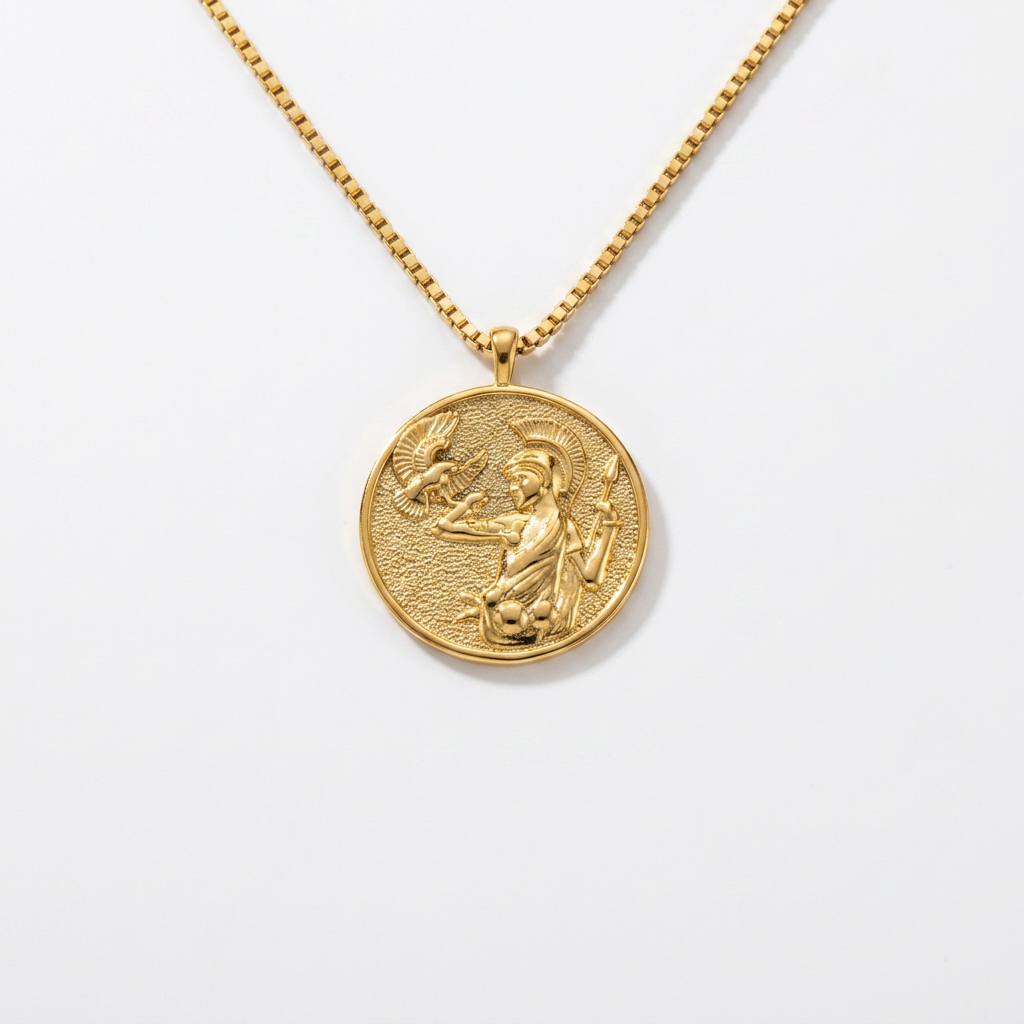 Athena Coin Gold Necklace