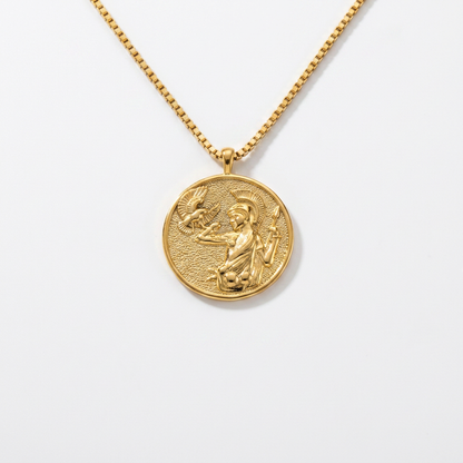 Athena Coin Gold Necklace