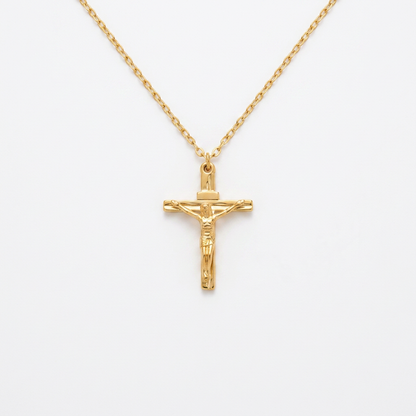 Jesus Cross Gold Necklace