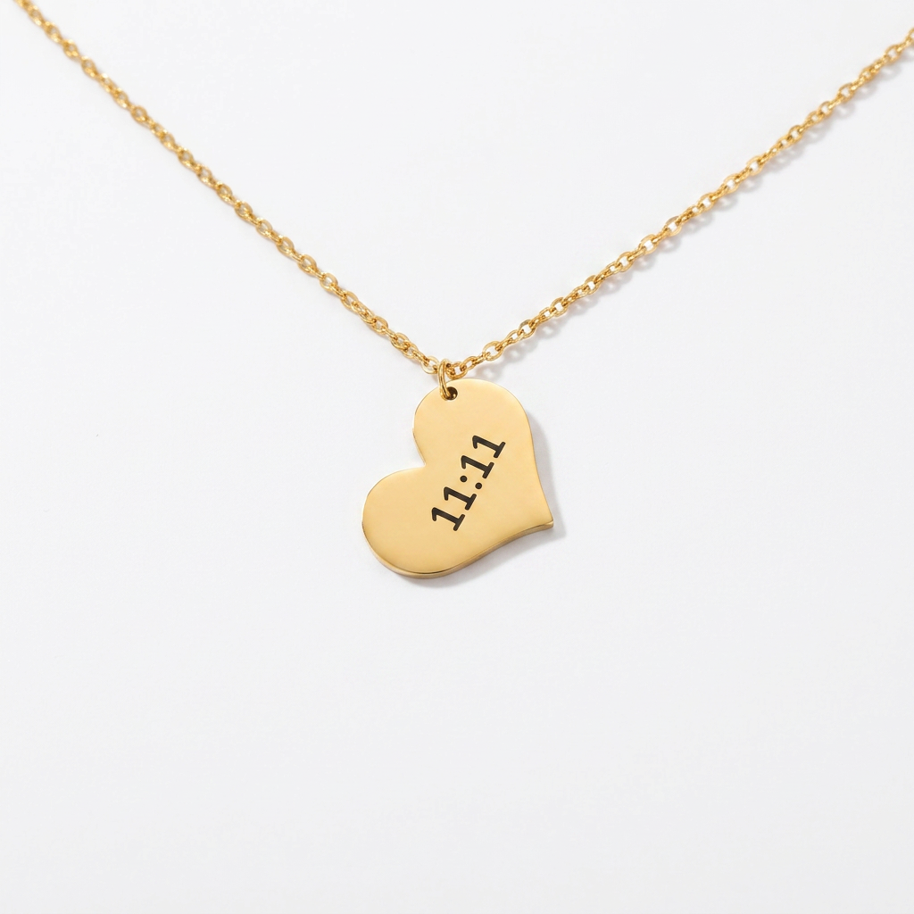 11:11 Heart Gold Necklace