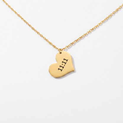 11:11 Heart Gold Necklace