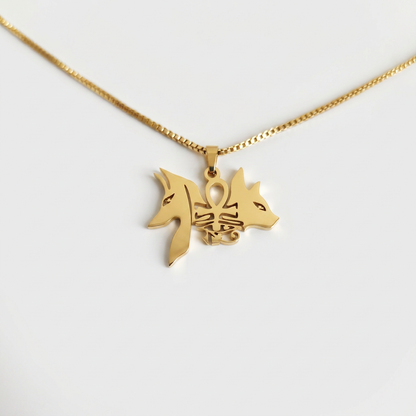 Anubis Ankh Gold Necklace