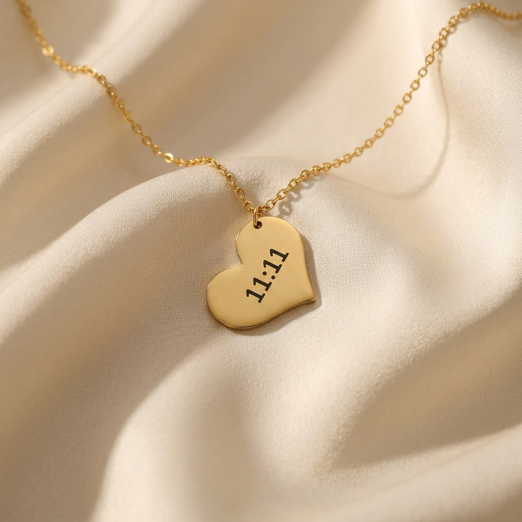 11:11 Heart Gold Necklace