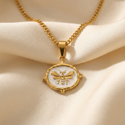 Enamel Bumblebee Gold Necklace