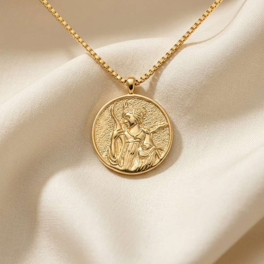 Artemis Coin Gold Necklace