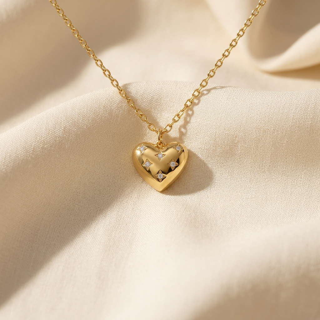 Dainty Heart Gold Necklace