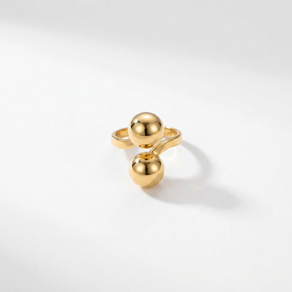 Double Ball Gold Ring