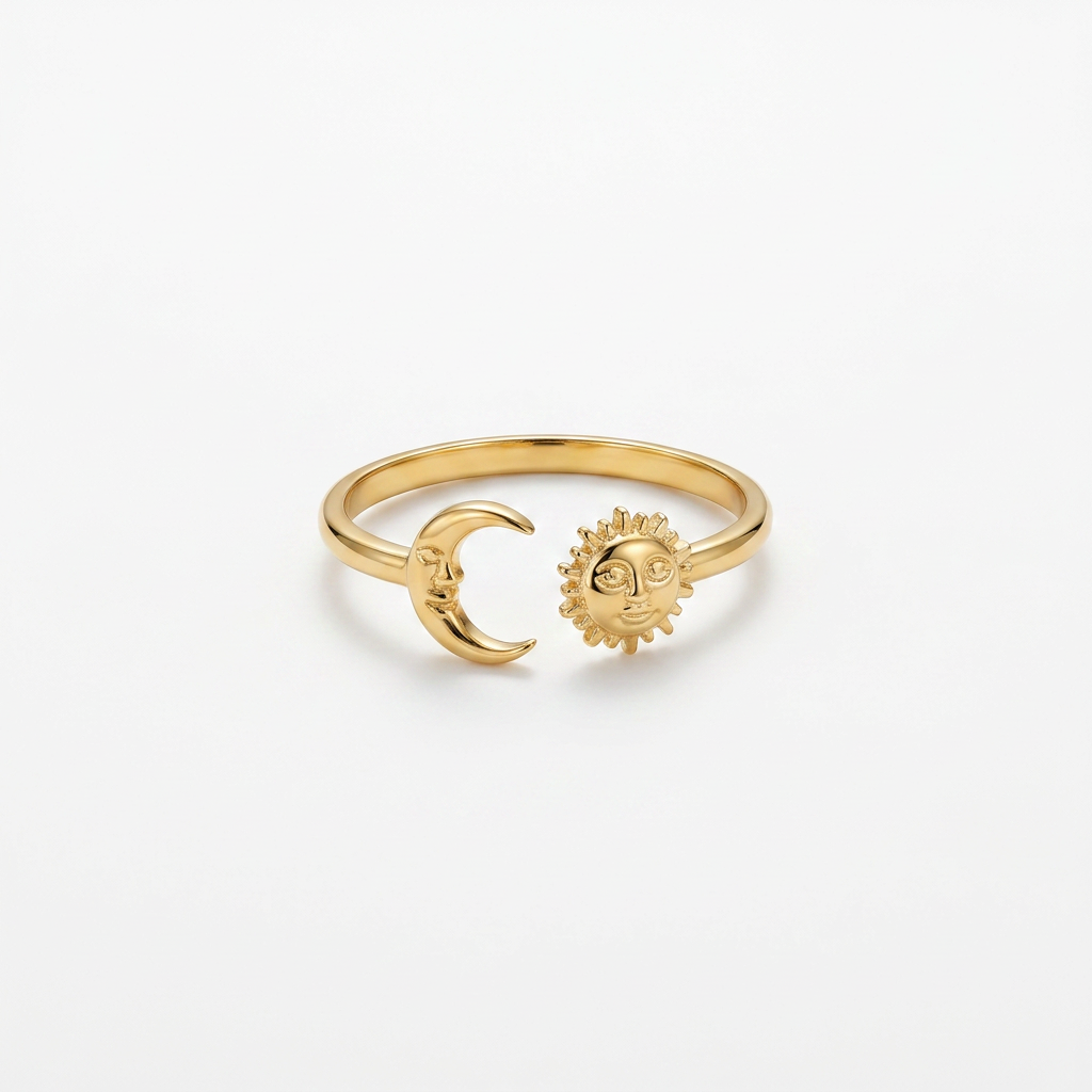 Sun &amp; Moon Gold Ring