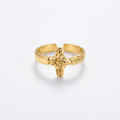 Jesus Cross Gold Ring