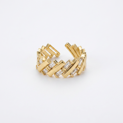 Baguette Crystal Gold Ring
