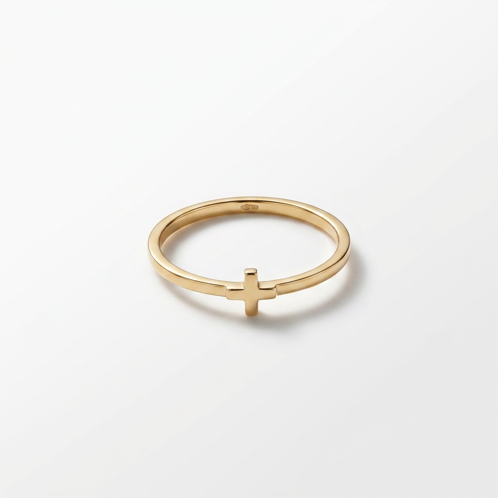 Dainty Cross Gold Ring