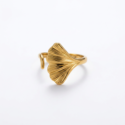 Ginkgo Leaf Gold Ring