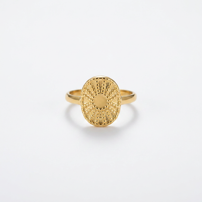 Sun Medallion Gold Ring