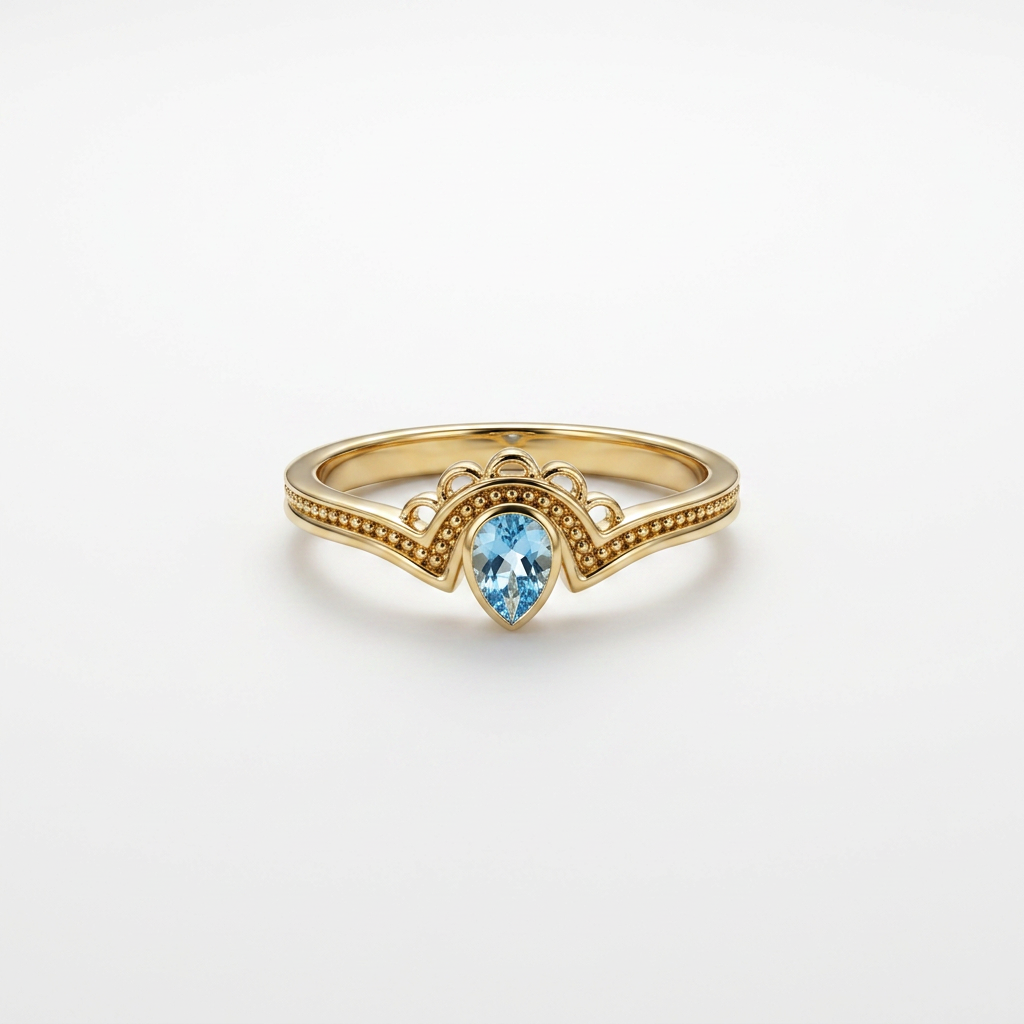 Crown Crystal Gold Ring