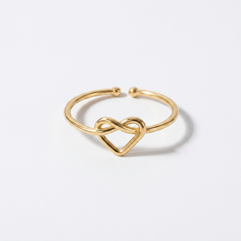 Minimal Heart Gold Ring