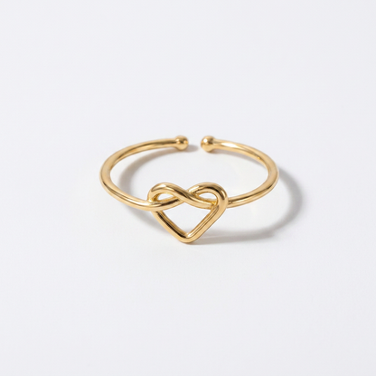 Minimal Heart Gold Ring