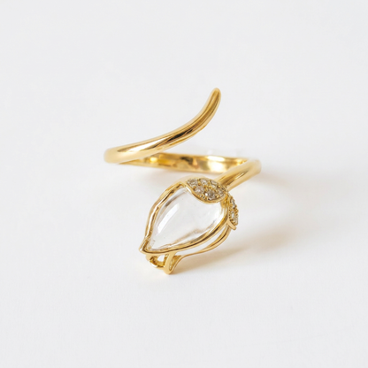 Rose Crystal Gold Ring