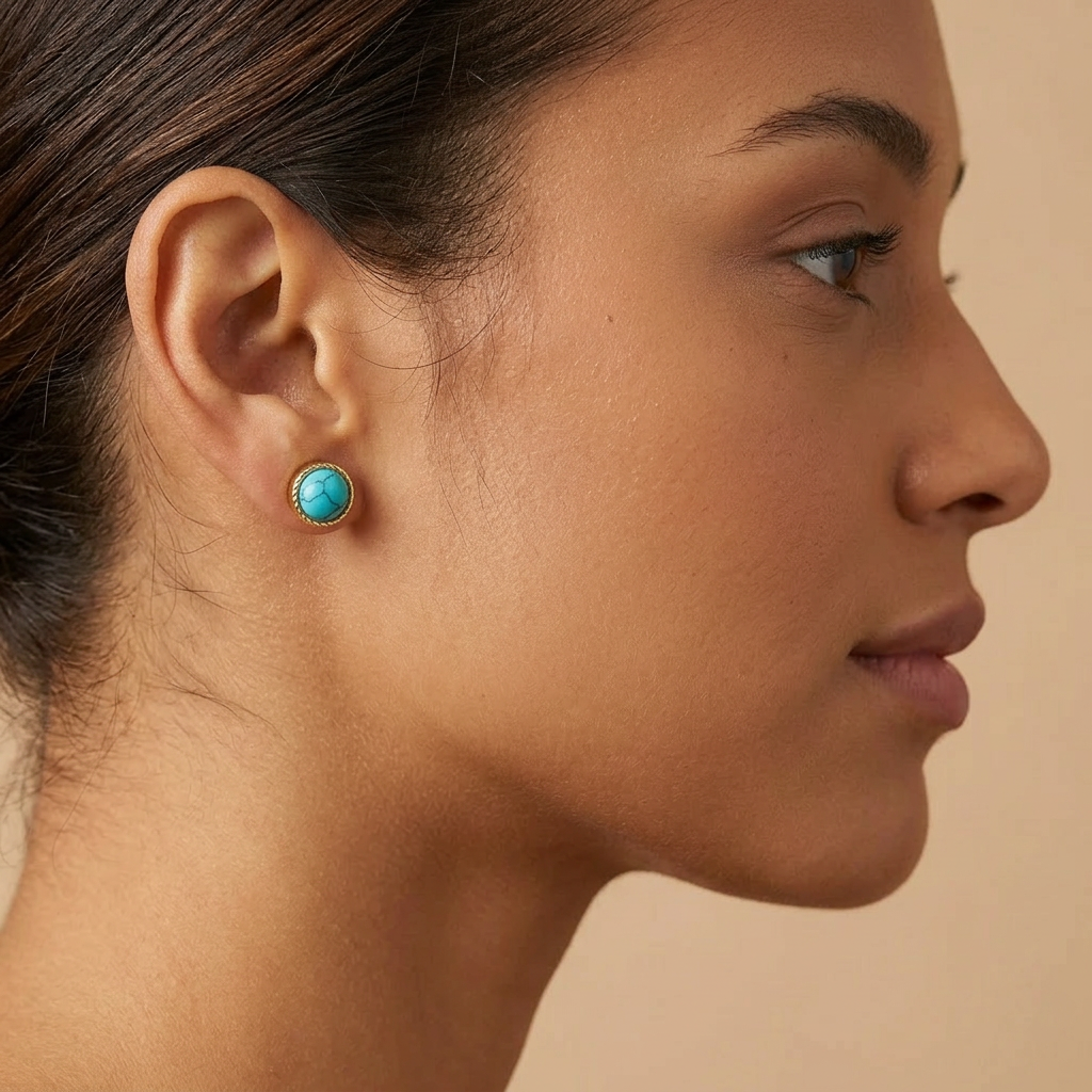 Turquoise Gold Studs