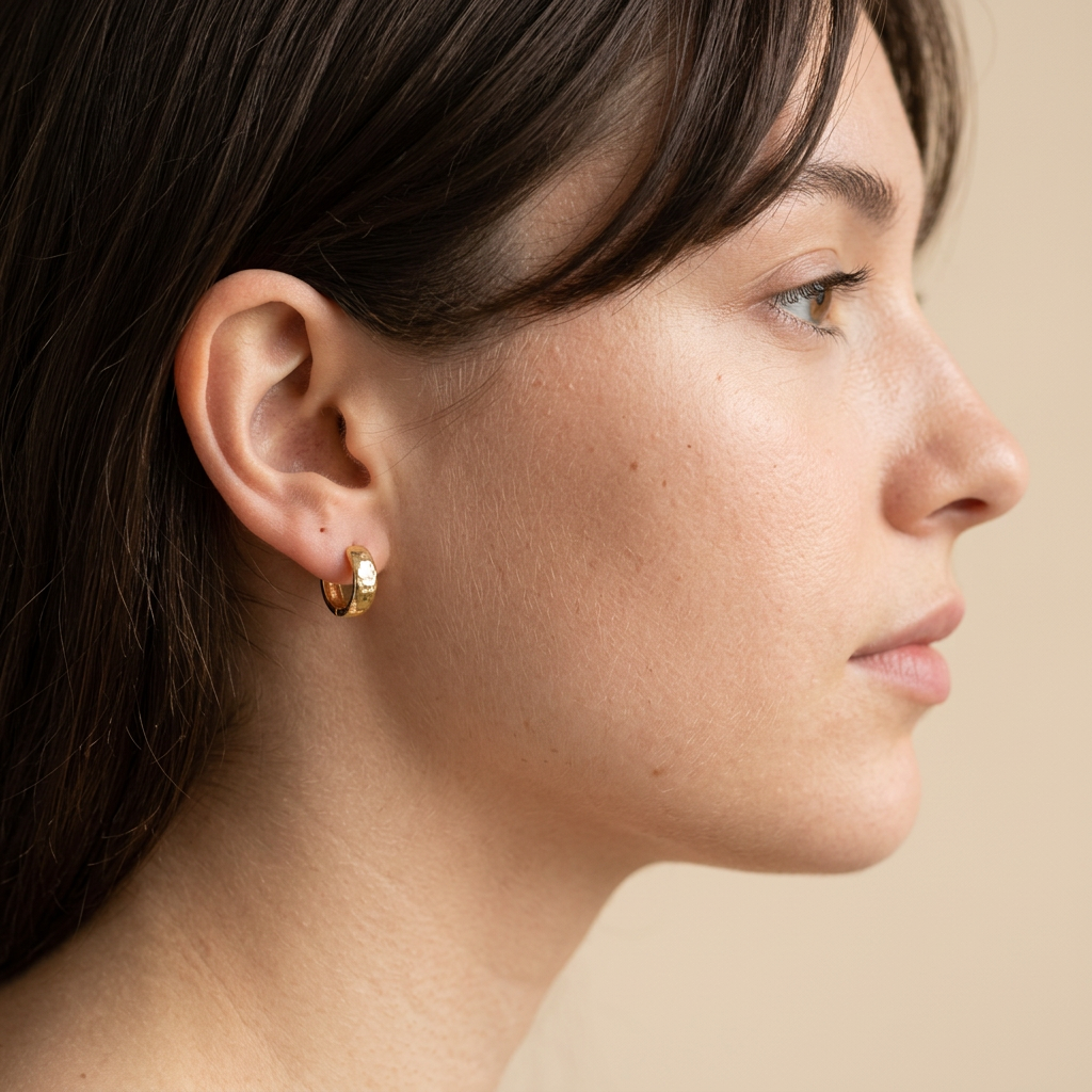 Dented Gold Hoops