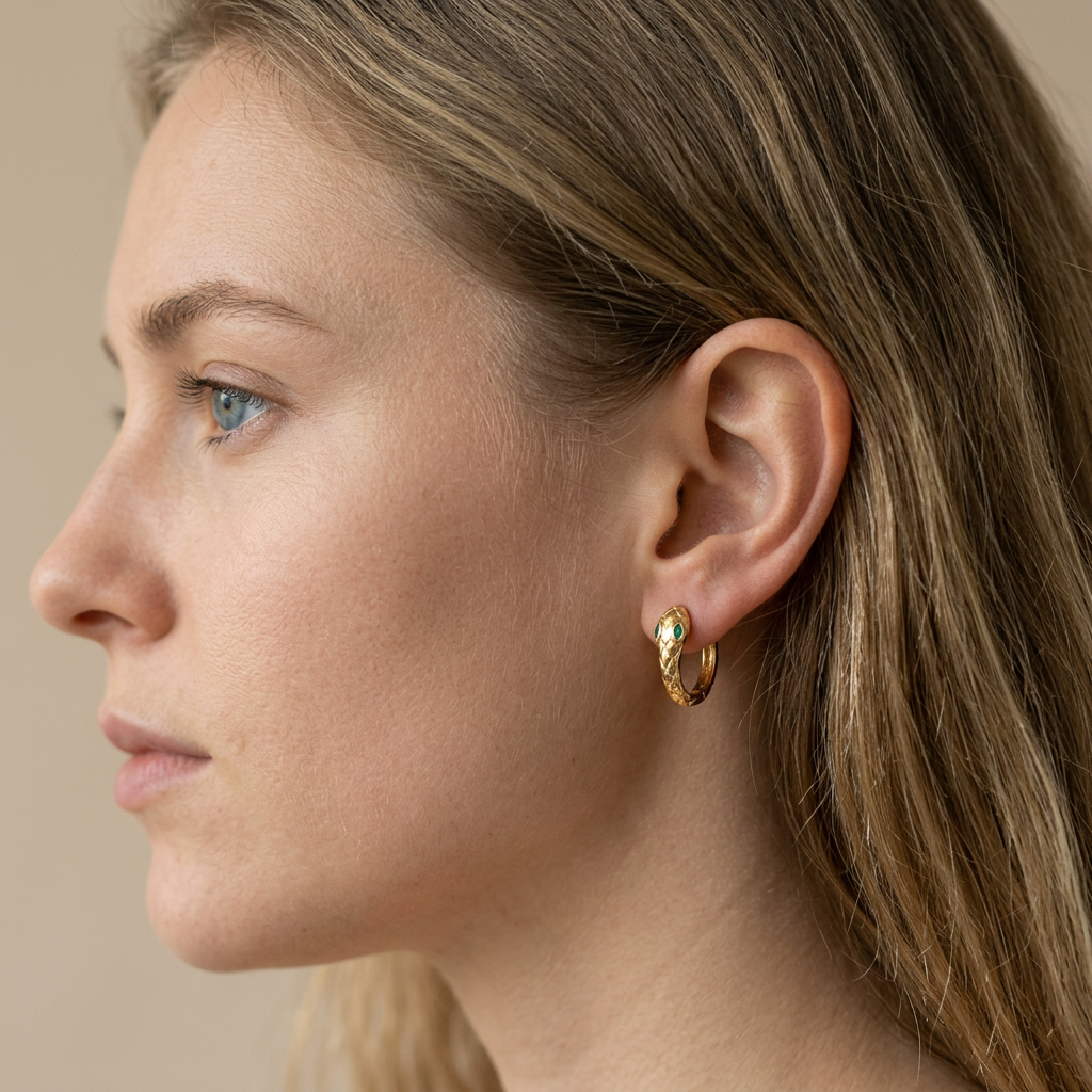 Snake Gold Hoops