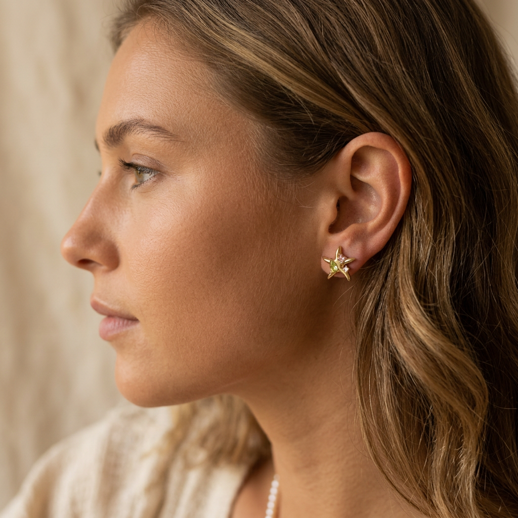 Abstract Star Gold Studs