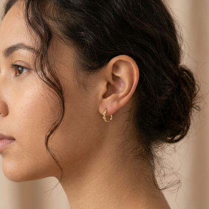 Dainty Twisted Gold Hoops
