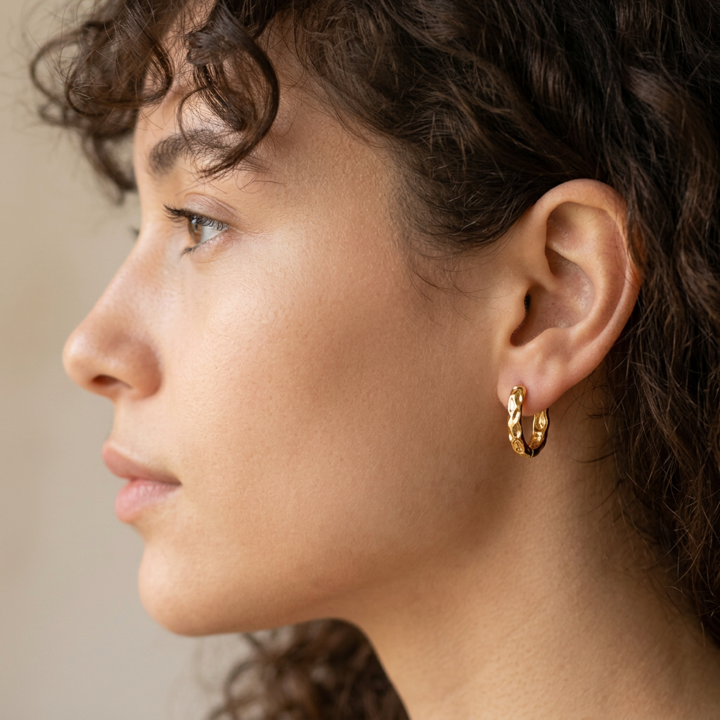 Textured Gold Hoops