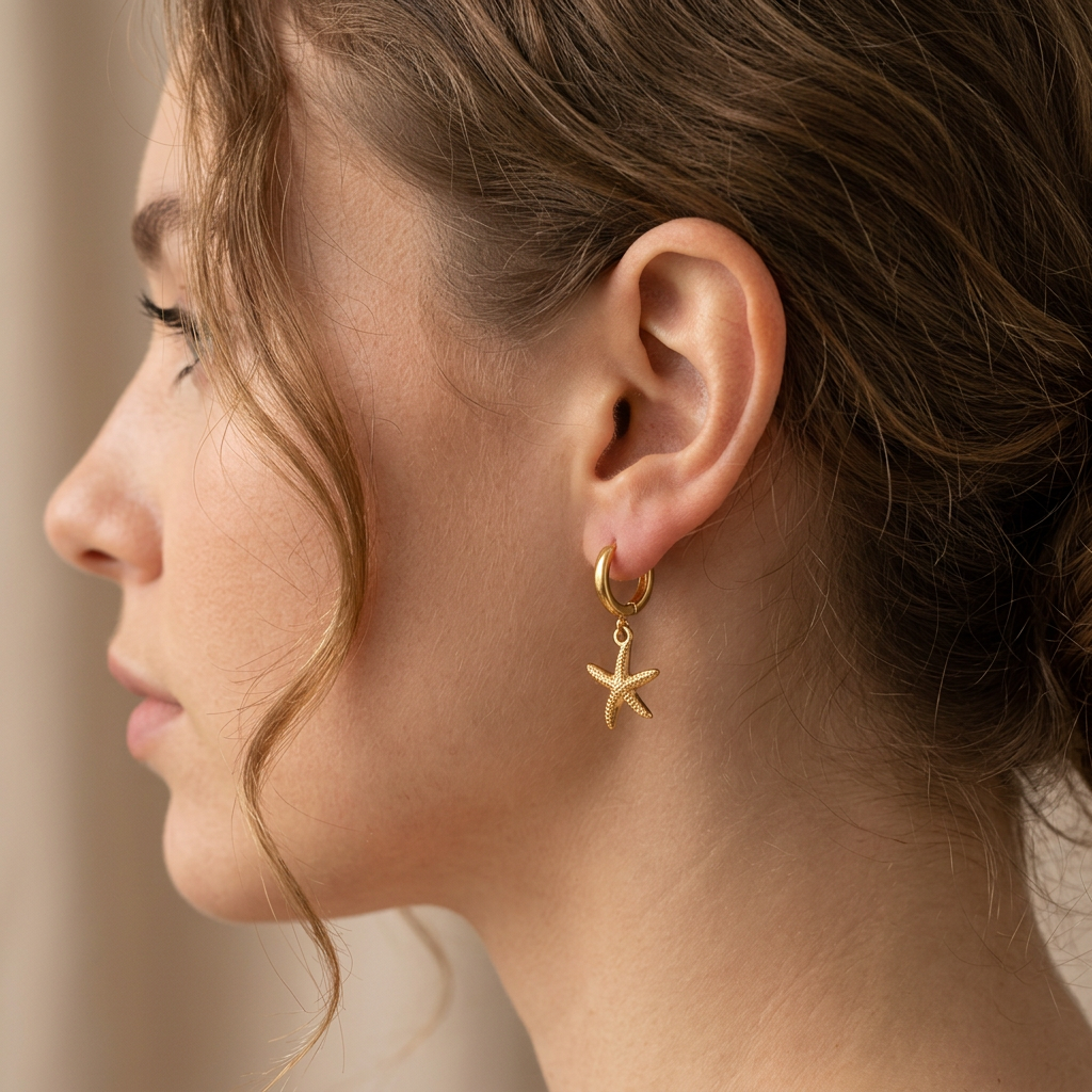 Starfish Gold Dangles