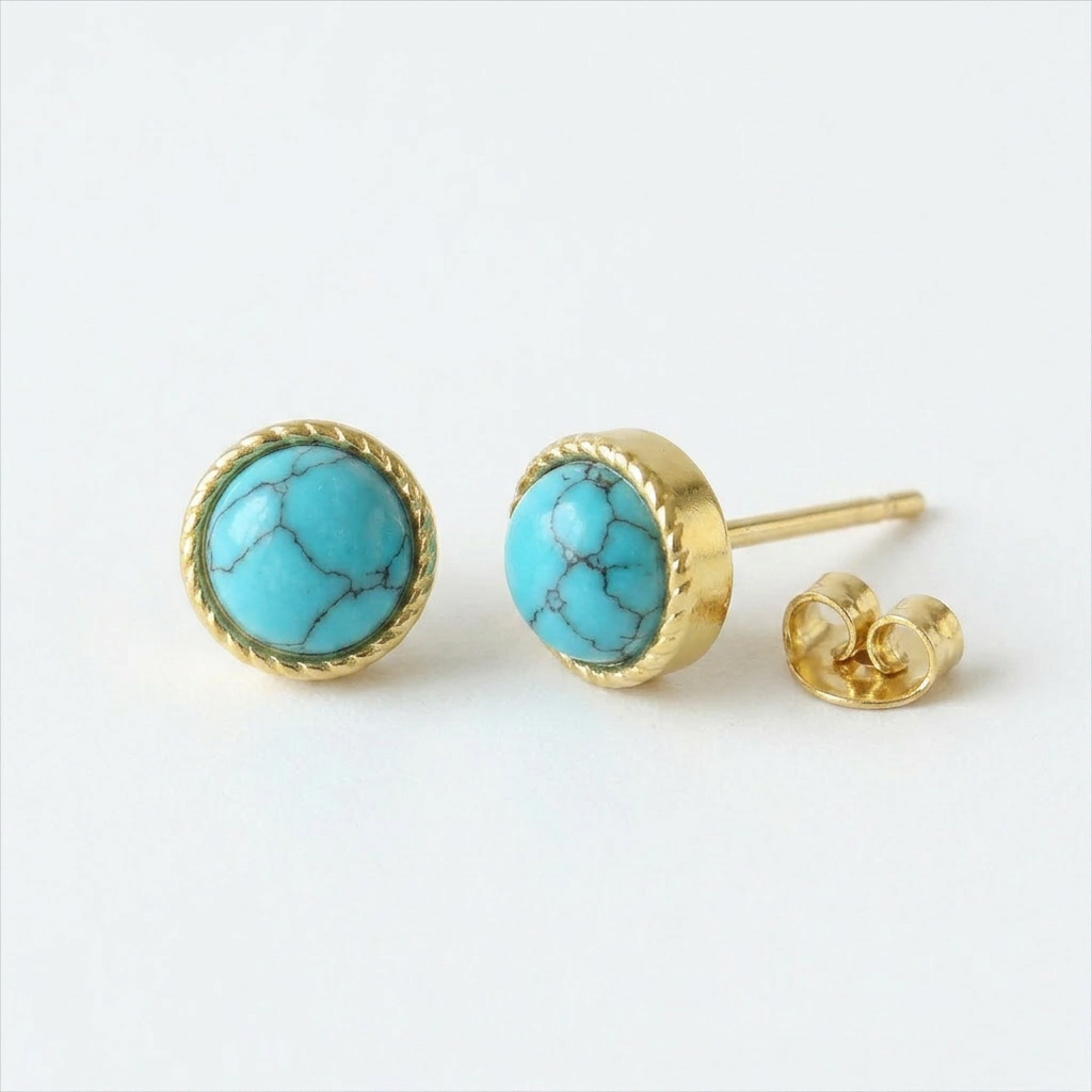 Turquoise Gold Studs