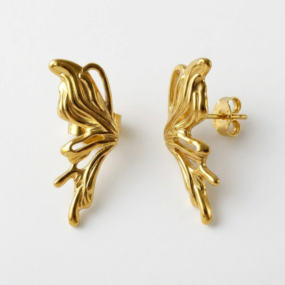 Abstract Wing Gold Studs