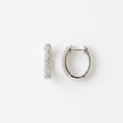 Pavé Silver Hoops