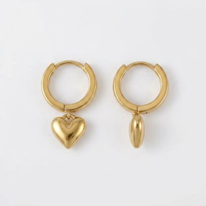 Heart Gold Hoops