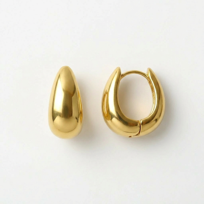 Round Chunky Gold Hoops
